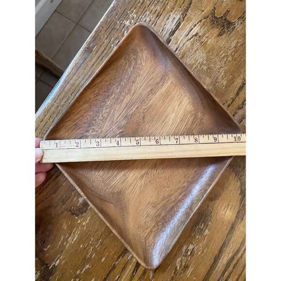 Vintage Filkcraft Monkey Pod Wooden Square Trays Philippines - Picture 6 of 11